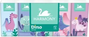 Harmony Dino 3vrstvé dětské papírové kapesníčky, 10× 10 ks