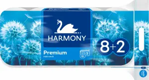 Harmony Premium 3vrstvý toaletní papír, 8+2 rolí, role 17,5 m Harmony Premium 3vrstvý toaletní papír, 8+2 rolí, role 17,5 m