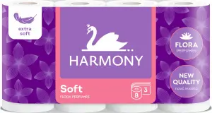 Harmony Soft Flora 3vrstvý toaletní papír, 8 rolí, 17,5 m role Harmony Soft Flora 3vrstvý toaletní papír, 8 rolí, 17,5 m role