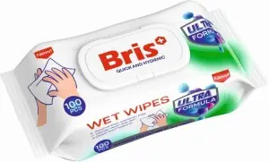 Bris hygienické vlhčené ubrousky s klipem, 100 ks Bris hygienické vlhčené ubrousky s klipem, 100 ks