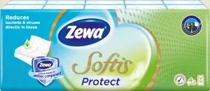 Zewa Softis Protect 4vrstvé papírové kapesníky, 10× 9 ks