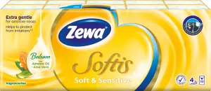 Zewa Softis Soft & Sensitive 4vrstvé papírové kapesníky, 10× 9 ks