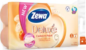 Zewa Deluxe Cashmere Peach 3vrstvý toaletní papír, 8 rolí, 19,3 m role