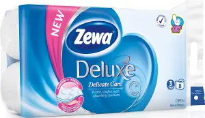 Zewa Deluxe Delicate Care 3vrstvý toaletní papír, 19,3 m, 8 rolí Zewa Deluxe Delicate Care 3vrstvý toaletní papír, 19,3 m, 8 rolí