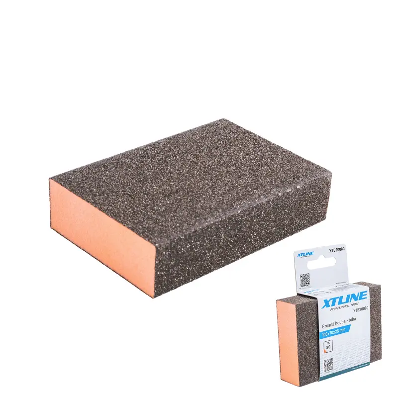 Brusná houba tuhá | 100x70x25 mm, zr. 80