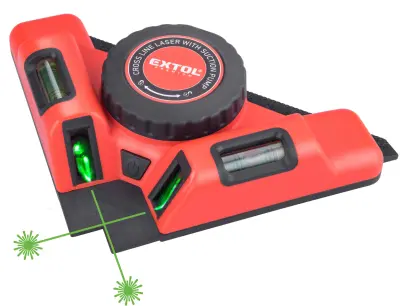 Laser zelený-úhelník 90°, s elektrickým přísavným modulem