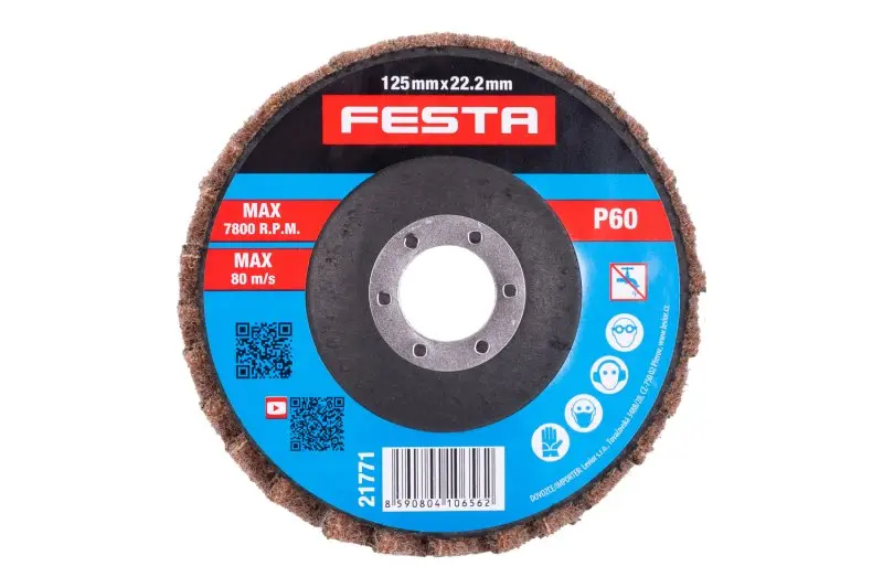 Kotouč brusný korundový lamelový FESTA 125 mm/22,2 mm P60 HRUBÝ