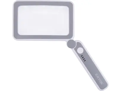 lupa se světlem skládací, 4× zvětšení, USB nabíjení