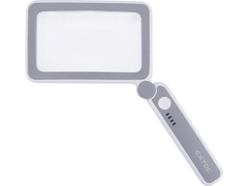 lupa se světlem skládací, 4× zvětšení, USB nabíjení