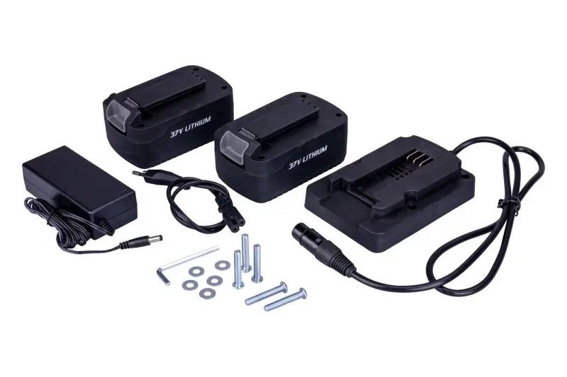 Sada baterii a nabíječky pro strunové řezačky polystyrenu 37V / 2x2200mAh Sada baterii a nabíječky pro strunové řezačky polystyrenu 37V / 2x2200mAh
