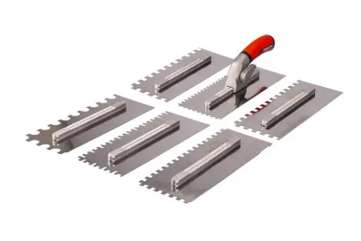 Sada zubových hladítek 280x115mm s ručkou - zuby E 6, 8, 10, 12, D14, Tiger