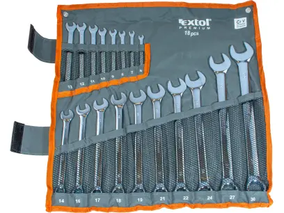 klíče očkoploché EXTRA dlouhé, sada 18ks, 6-30mm, CrV