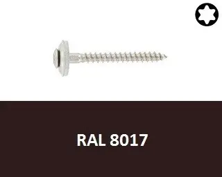 Vrut s podl. 15mm, nerez A2 4,5x35 Torx RAL8017 (Art.8790) Vrut s podl. 15mm, nerez A2 4,5x35 Torx RAL8017 (Art.8790)