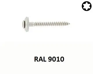 Vrut s podl. 15mm, nerez A2 4,5x45 Torx RAL9010 (Art.8790)