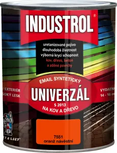 Industrol S2013 univerzál lesk vrchní barva na kov a dřevo, 7551 oranžová, 750 ml Industrol S2013 univerzál lesk vrchní barva na kov a dřevo, 7551 oranžová, 750 ml