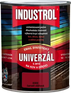 Industrol S2013 univerzál lesk vrchní barva na kov a dřevo, 8300 červeň višňová, 750 ml