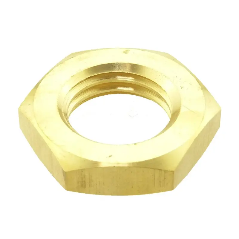 Matice nízká DIN 936 mosaz M10x1 Matice nízká DIN 936 mosaz M10x1