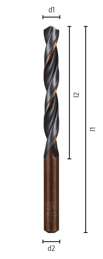 O 6,3 mm, L: 101/63 mm, Vrták spirálový HSS DIN 338 RN HSS Sprint Master, krátký