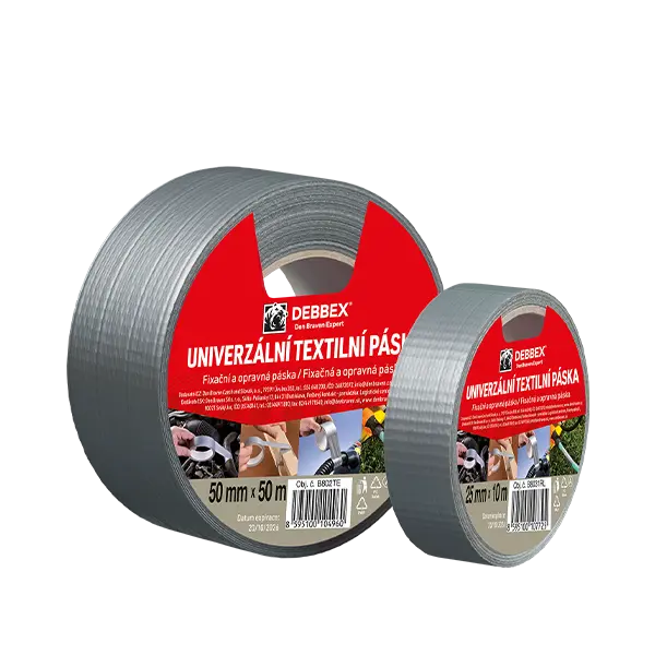 Univerzální textilní páska 50 mm, délka 10 m 10 m stříbrná Univerzální textilní páska 50 mm, délka 10 m 10 m stříbrná