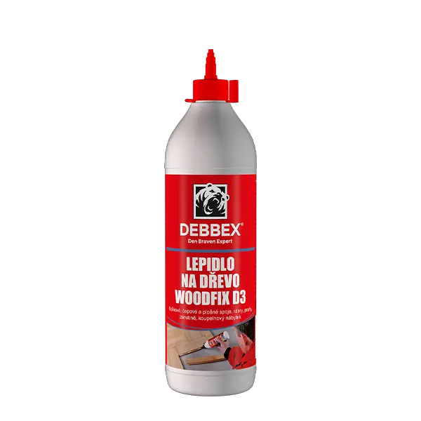 Lepidlo na dřevo WOODFIX D3 750 g dóza bílá, po vytvrzení transparentní