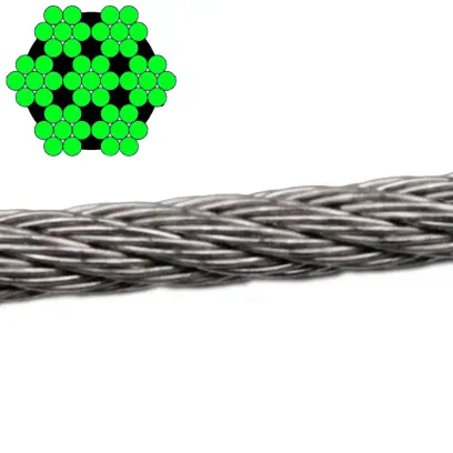 Lano ocelové DIN 3055 (6x7+IWRC) 4mm Zn - 100m/balení