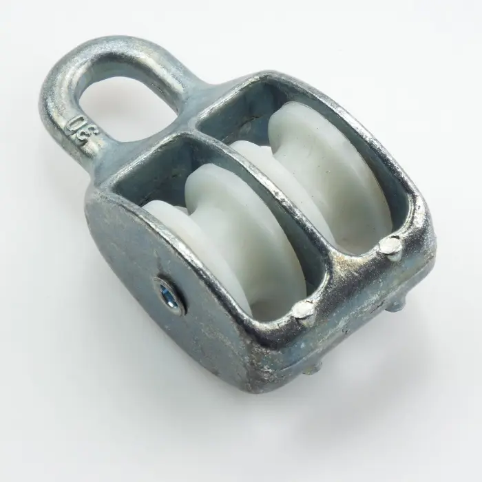 Kladka dvojitá s nylonovou cívkou 8/30mm Zn