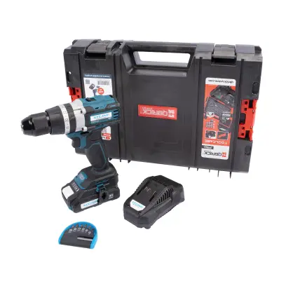 Aku vrtačka s příklepem bezuhlíková 18 V, 70 Nm + baterie 2.0 Ah + nabíječka 2.4 A