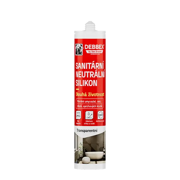 Sanitární neutrální silikon 280 ml kartuše transparentní