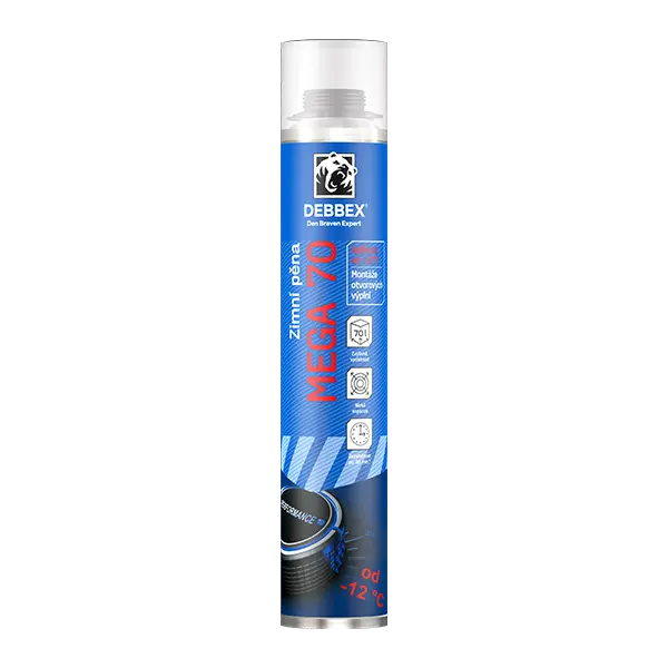 Zimní pistolová pěna MEGA 70 870 ml pistolová dóza žlutá