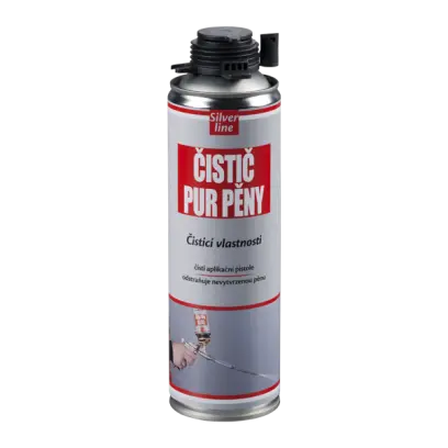 Čistič PUR pěny Silver Line 500 ml pistolová dóza transparentní