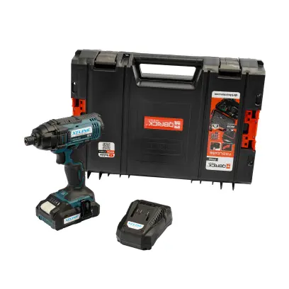 Aku rázový utahovák na bity 18 V + baterie 2.0 Ah + nabíječka 2.4 A