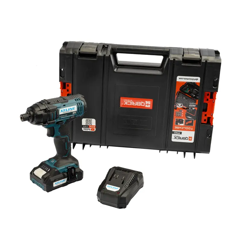 Aku rázový utahovák na bity 18 V + baterie 2.0 Ah + nabíječka 2.4 A