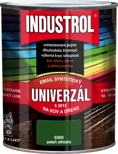 Industrol S2013 univerzál lesk vrchní barva na kov a dřevo, 5300 zeleň střední, 750 ml Industrol S2013 univerzál lesk vrchní barva na kov a dřevo, 5300 zeleň střední, 750 ml