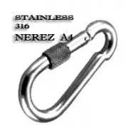 Karabina hasičská s pojistkou DIN 5299D 60x6mm nerez A4 Karabina hasičská s pojistkou DIN 5299D 60x6mm nerez A4