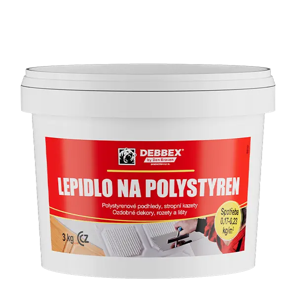 Lepidlo na polystyren 3 kg kbelík bílá