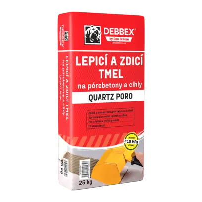 Lepicí a zdicí tmel na pórobetony a cihly QUARTZ PORO 25 kg pytel šedá