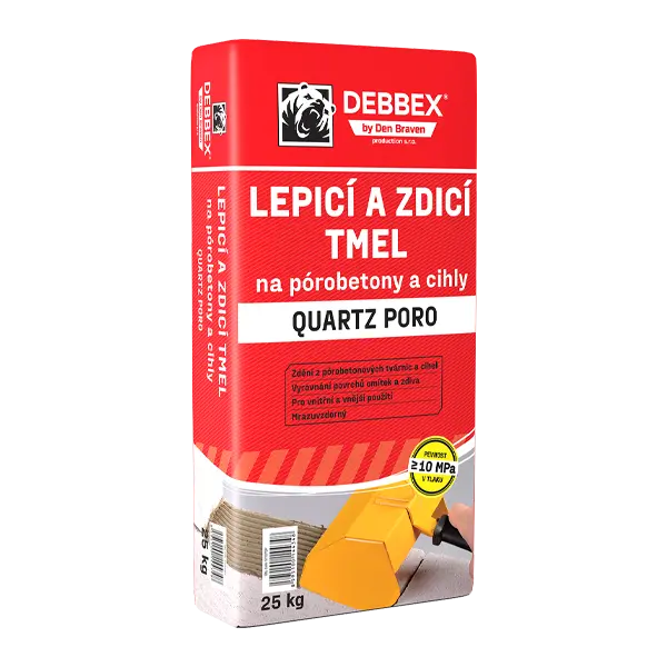 Lepicí a zdicí tmel na pórobetony a cihly QUARTZ PORO 25 kg pytel šedá