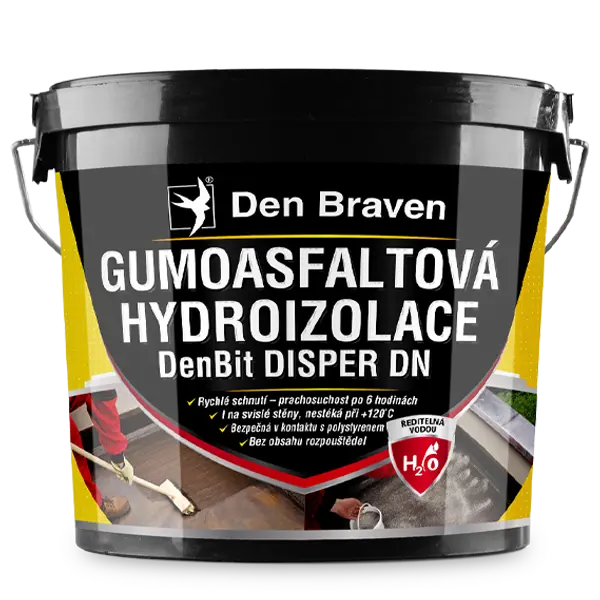 DenBit DISPER DN - Gumoasfaltová hydroizolace 10 kg kbelík černá