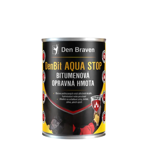DenBit AQUA STOP - Bitumenová opravná hmota 1 kg plechovka černá