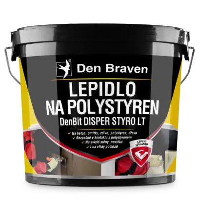 DenBit DISPER STYRO LT - Lepidlo na polystyren 10 kg vědro černá