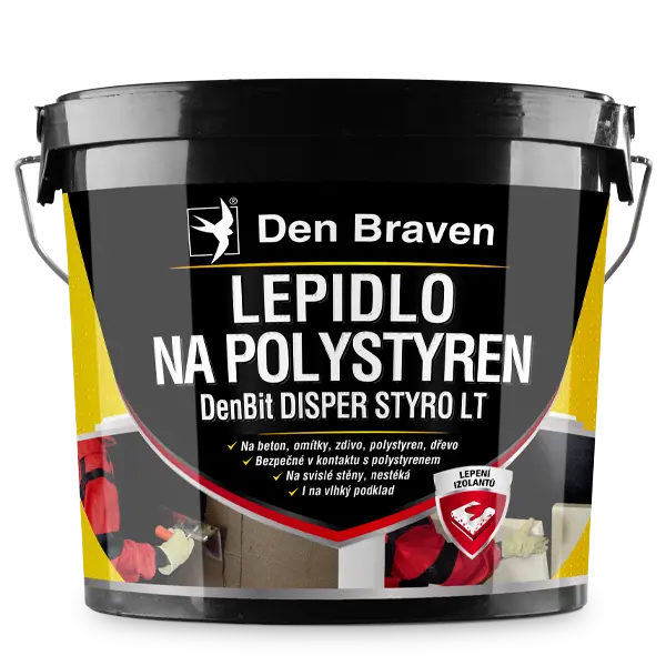 DenBit DISPER STYRO LT - Lepidlo na polystyren 10 kg vědro černá