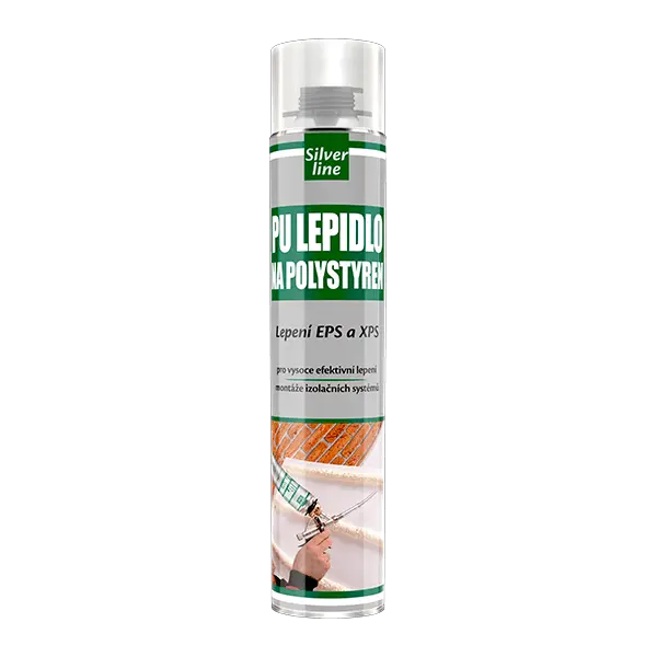 PU lepidlo na polystyren Silver Line 750 ml pistolová dóza žlutá