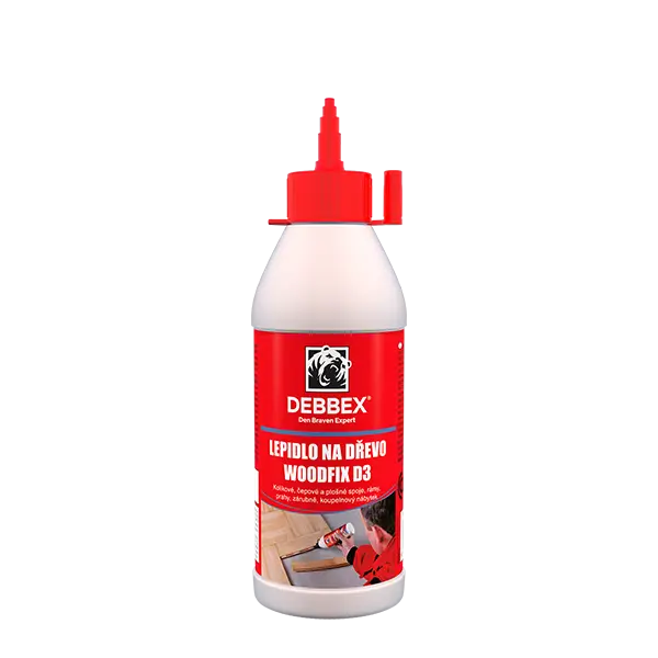 Lepidlo na dřevo WOODFIX D3 250 g dóza bílá, po vytvrzení transparentní