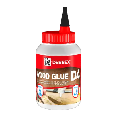 Polyuretanové lepidlo na dřevo D4 500 g dóza medově hnědá