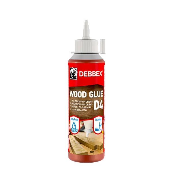Polyuretanové lepidlo na dřevo D4 250 g dóza medově hnědá Polyuretanové lepidlo na dřevo D4 250 g dóza medově hnědá
