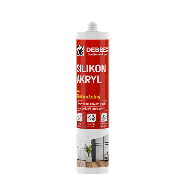 Silikon akryl 280 ml kartuše bílá, po vytvrzení transparentní Silikon akryl 280 ml kartuše bílá, po vytvrzení transparentní