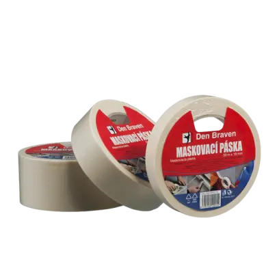 Maskovací krepová páska +80 °C 50 mm, délka 50 m 50 m světle žlutá