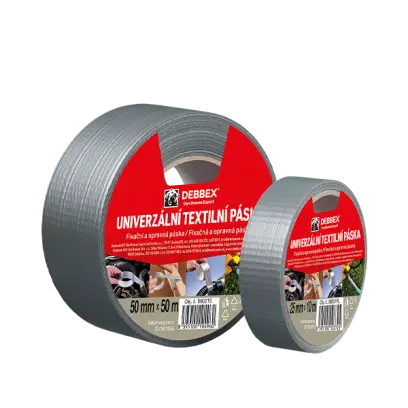 Univerzální textilní páska 25 mm, délka 10 m 10 m stříbrná