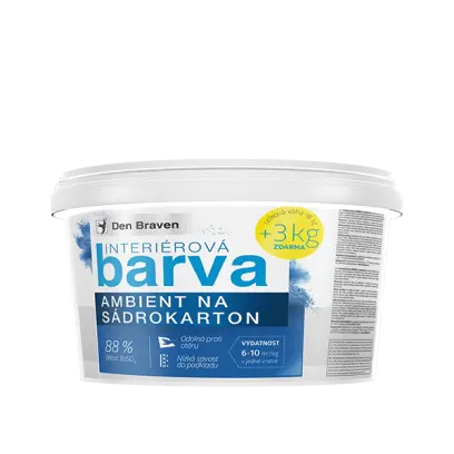 Interiérová barva AMBIENT na sádrokarton 18 kg kbelík 15 + 3 kg bílá - bělost min. 88%