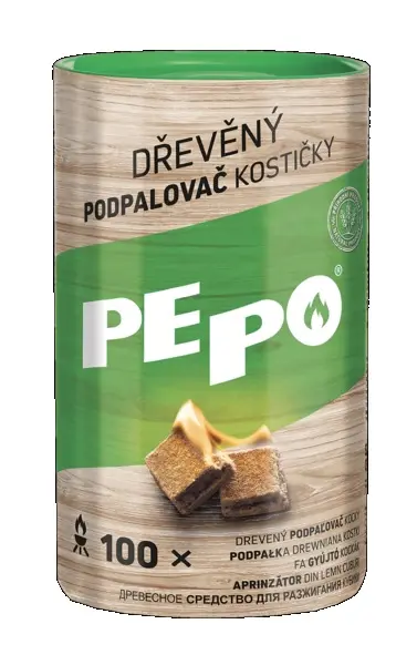 PE-PO dřevěný podpalovač kostičky 100 ks PEFC